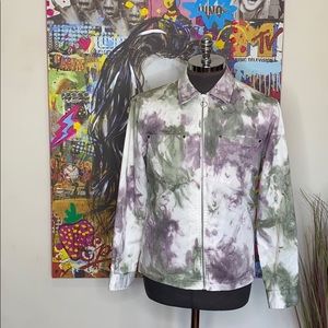Never worn Men’s Denim style Acid Tye Dye zipper